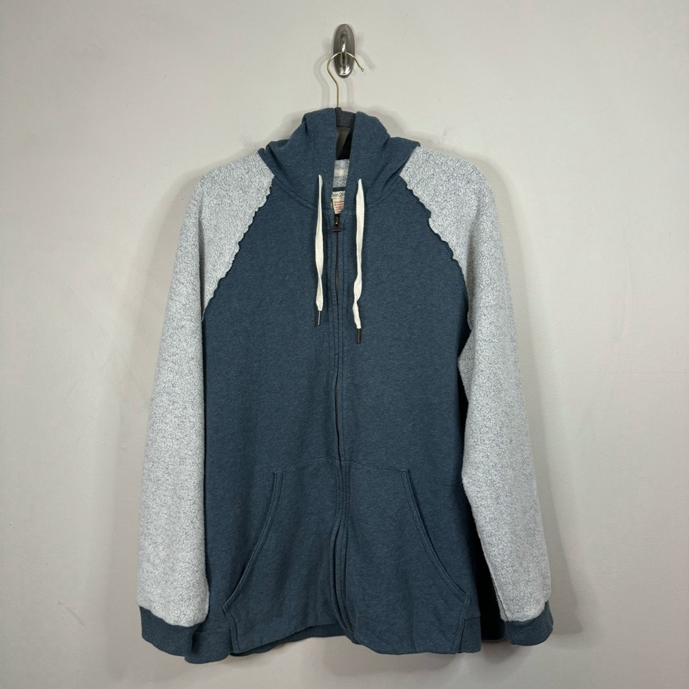 Carbon 2 Cobalt Zip Up Colorblock Hoodie in Blue Gray size XL